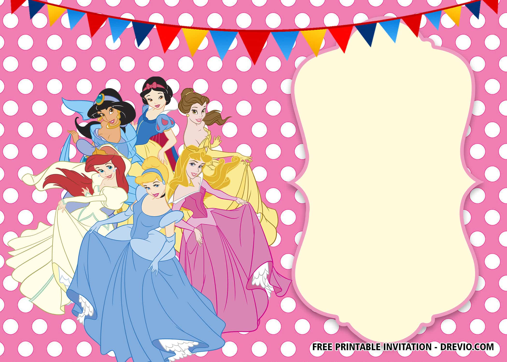 Crown Your Celebration! Disney Princess Birthday Invitations Included!