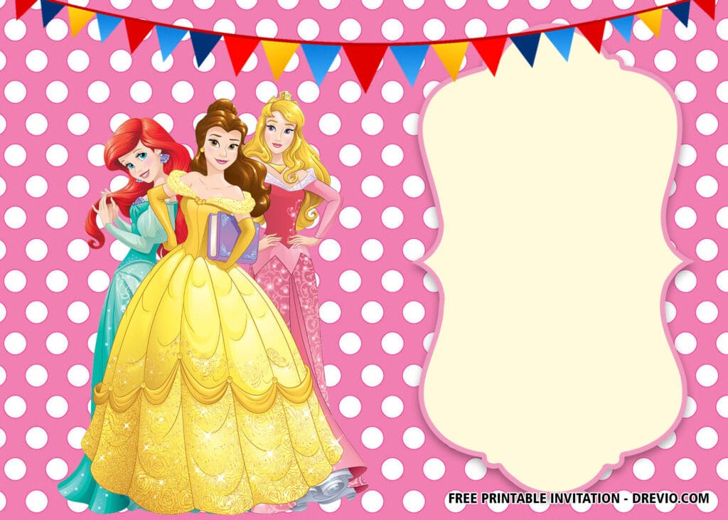FREE Editable Disney Princess Birthday Invitations: