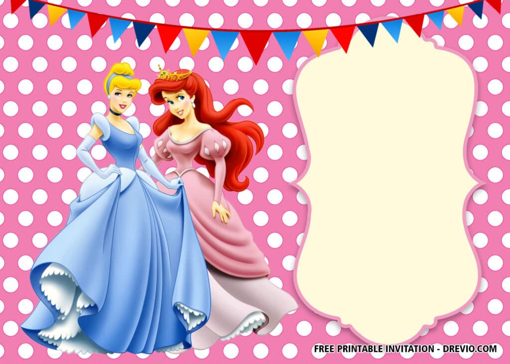 FREE Editable Disney Princess Birthday Invitations: