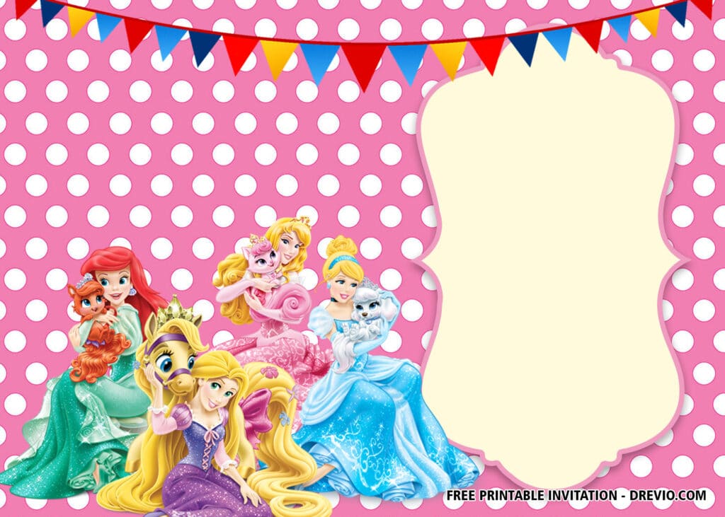 FREE Editable Disney Princess Birthday Invitations: