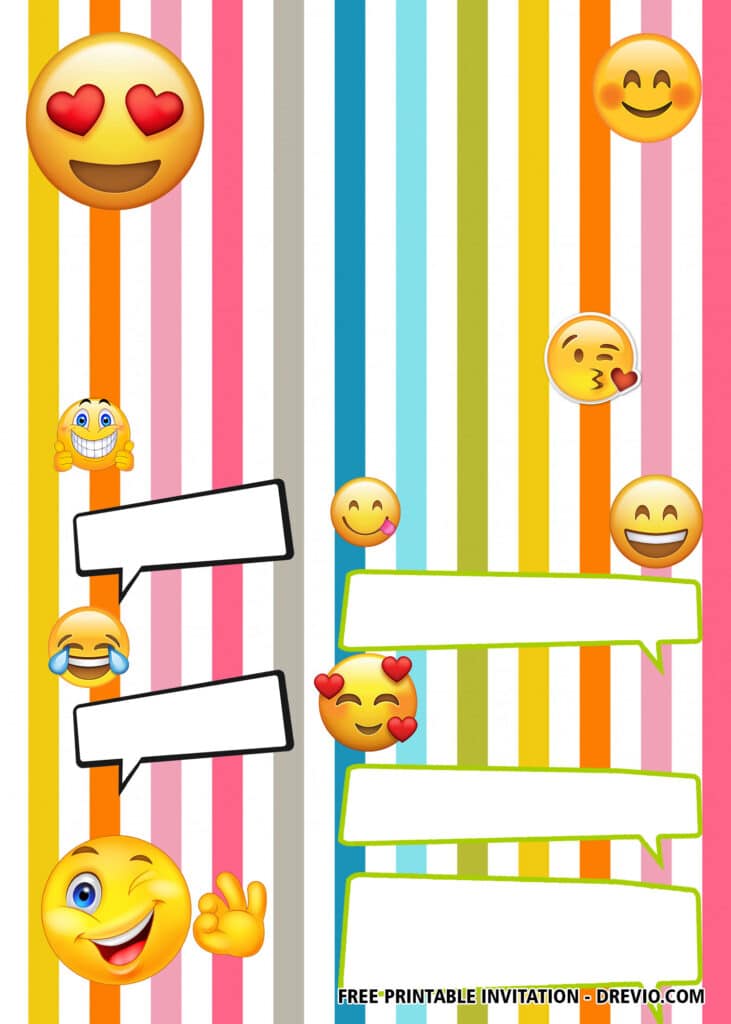 FREE Editable Emoji Birthday Invitations