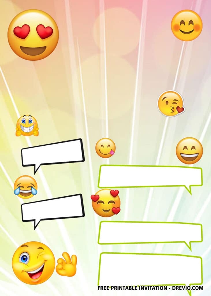 FREE Editable Emoji Birthday Invitations