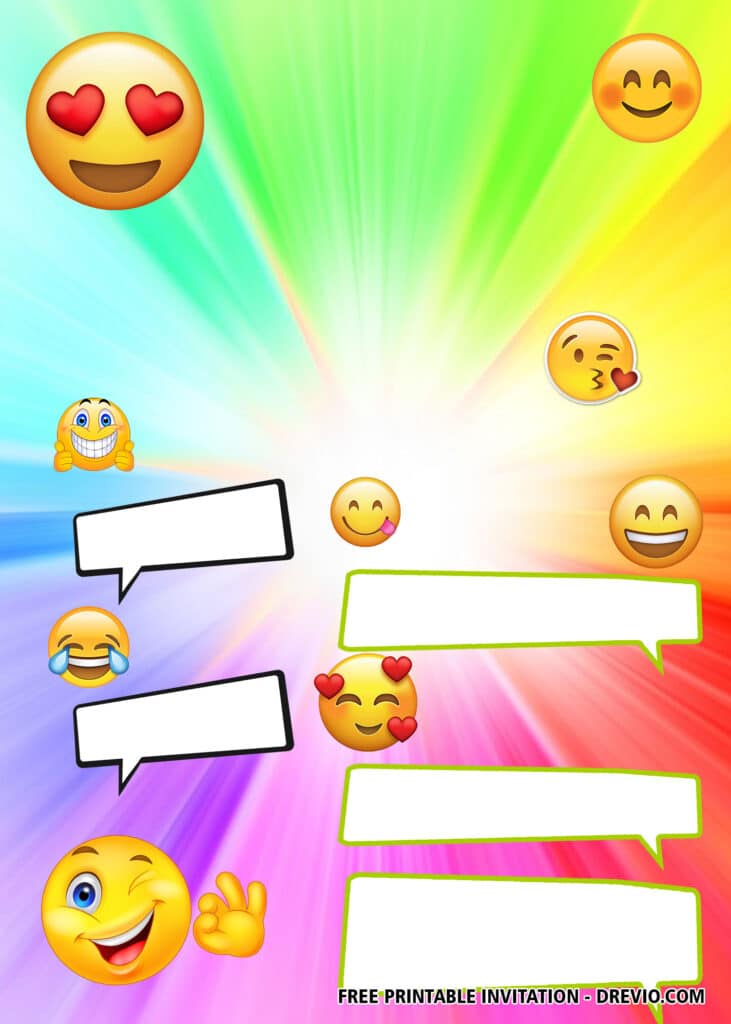 FREE Editable Emoji Birthday Invitations