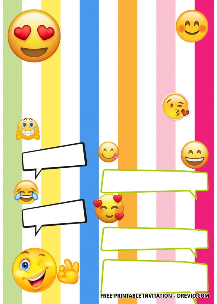 FREE Editable Emoji Birthday Invitations
