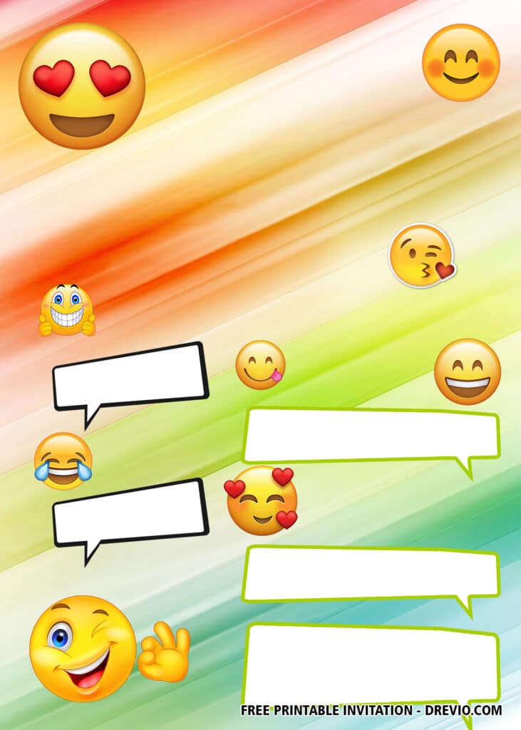 FREE Editable Emoji Birthday Invitations
