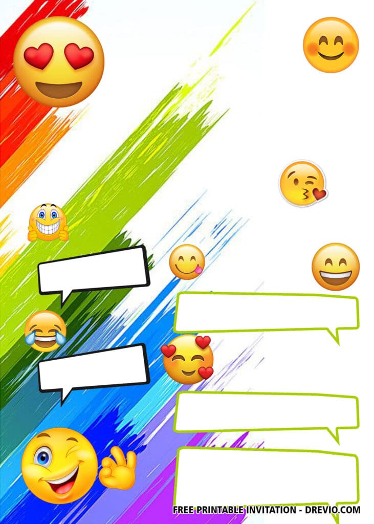 FREE Editable Emoji Birthday Invitations