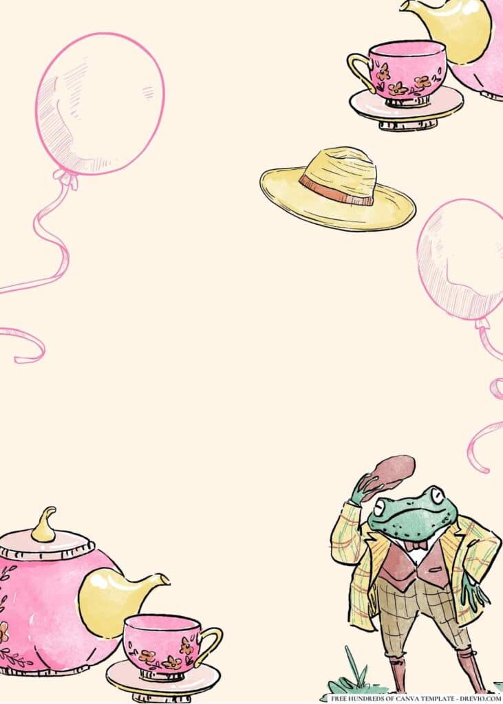 FREE Alice in Wonderland Mad Hatter s Tea Party Birthday Canva Templates 10