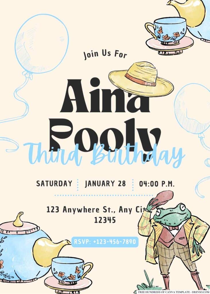 FREE Alice in Wonderland Birthday Invitations