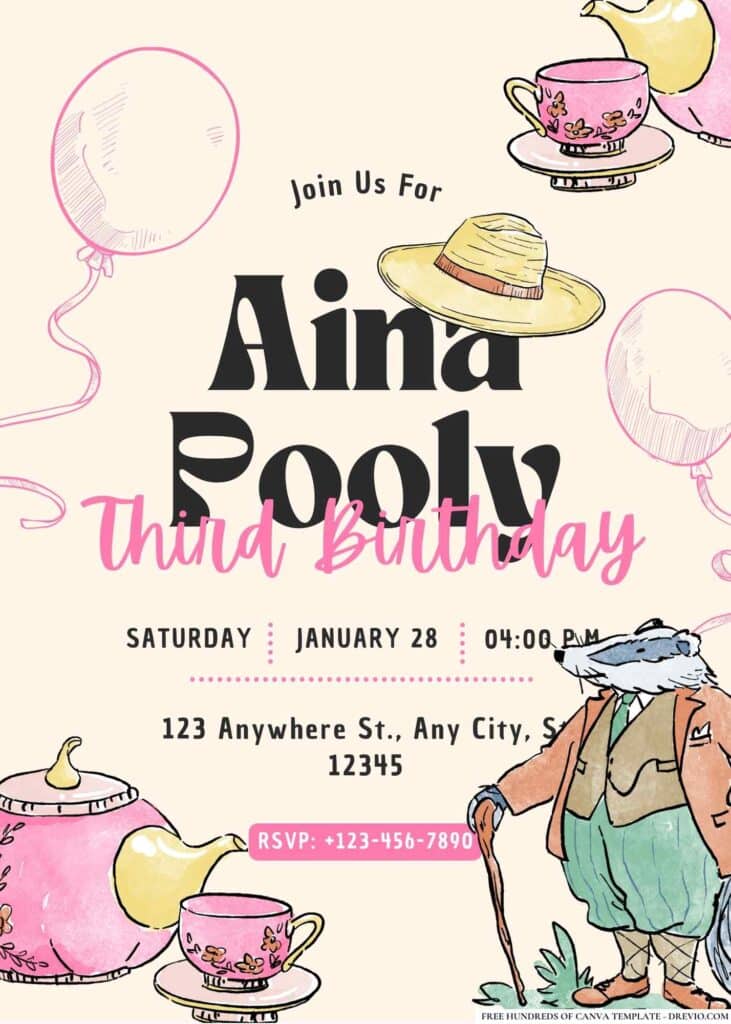 FREE Alice in Wonderland Birthday Invitations