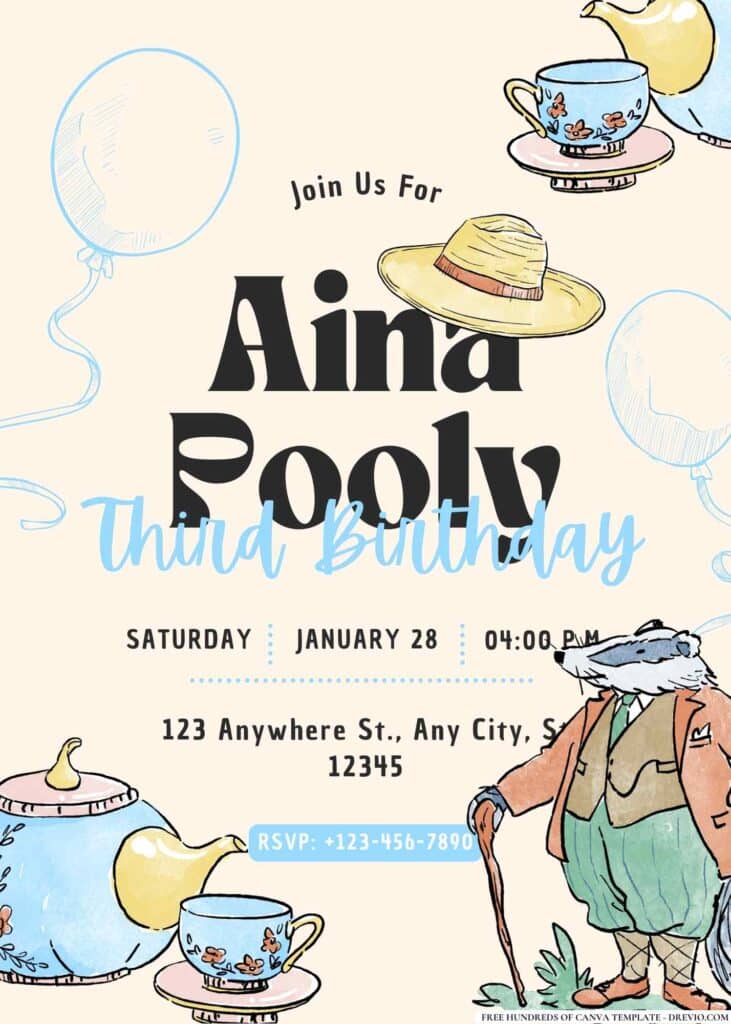 FREE Alice in Wonderland Birthday Invitations