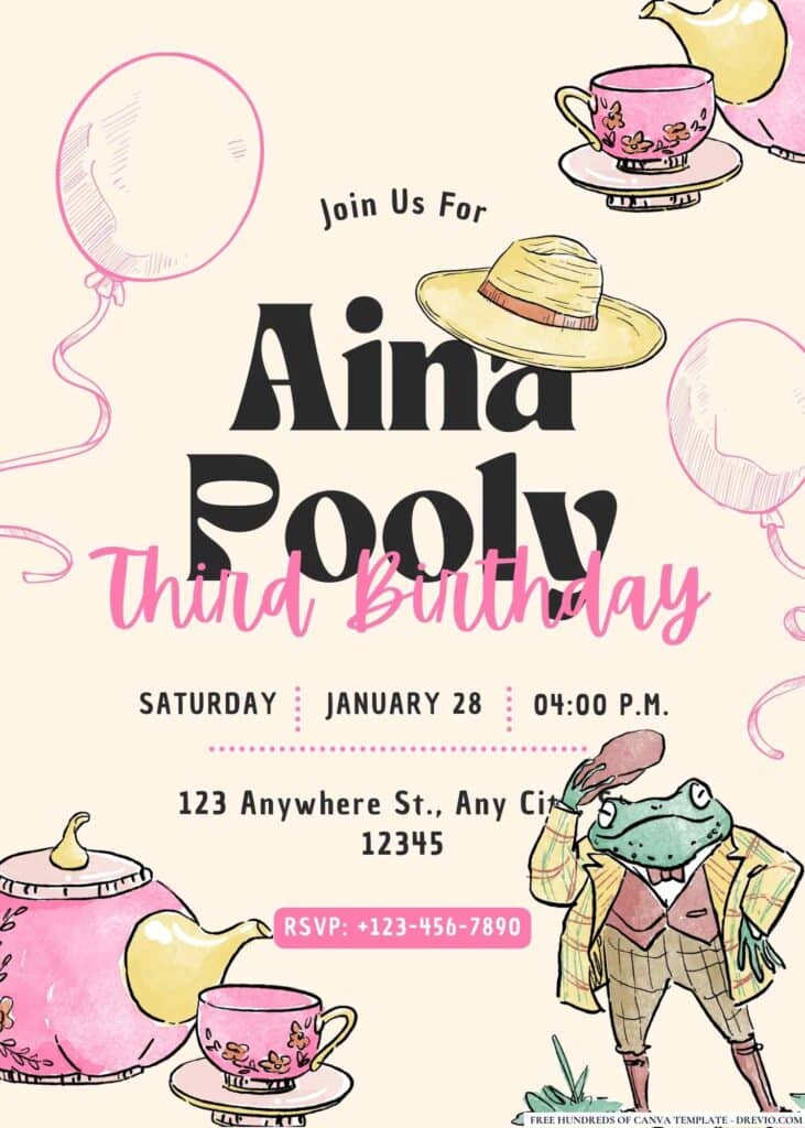 FREE Alice in Wonderland Birthday Invitations