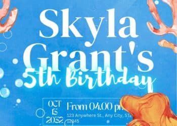 FREE Aquatic Mermaid Birthday Invitations