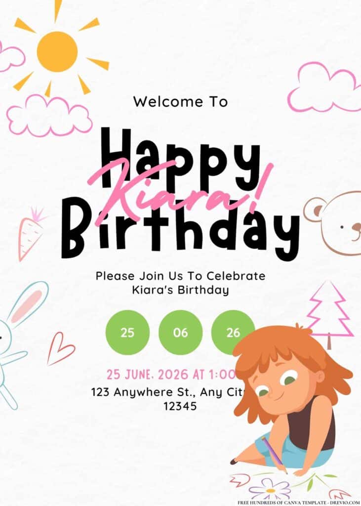 FREE Artistic Masterpiece Birthday Invitations