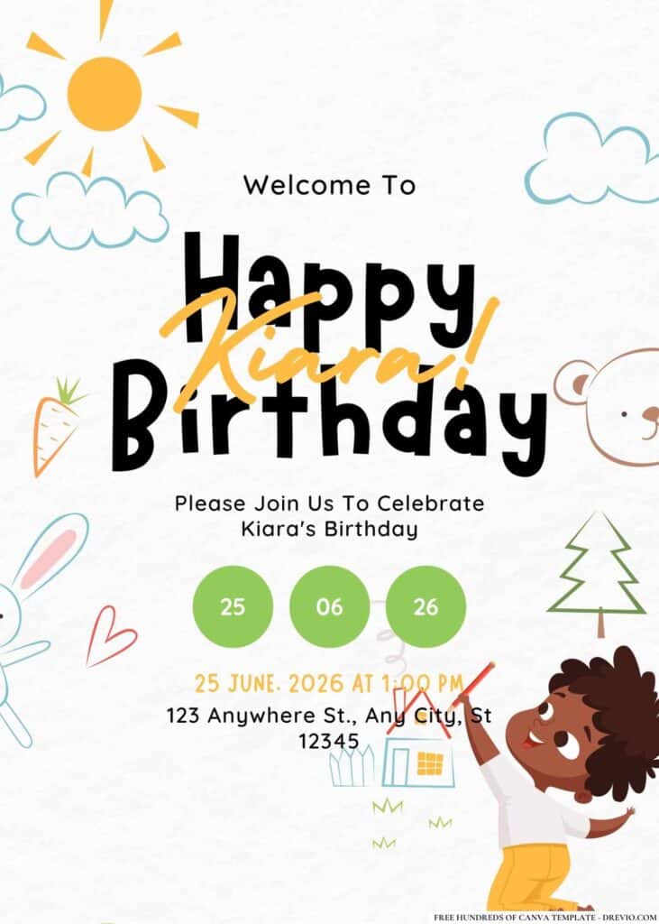FREE Artistic Masterpiece Birthday Invitations