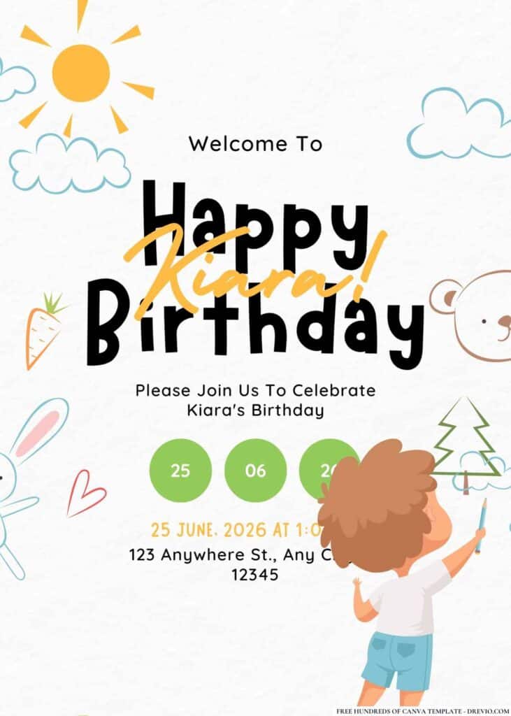 FREE Artistic Masterpiece Birthday Invitations