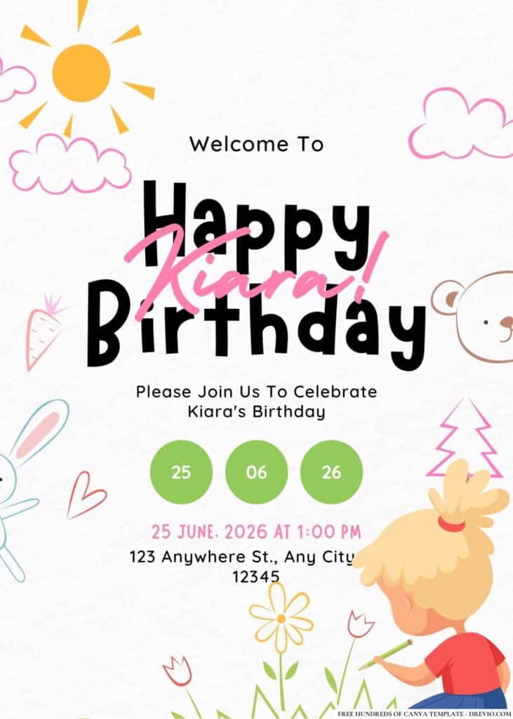 FREE Artistic Masterpiece Birthday Invitations