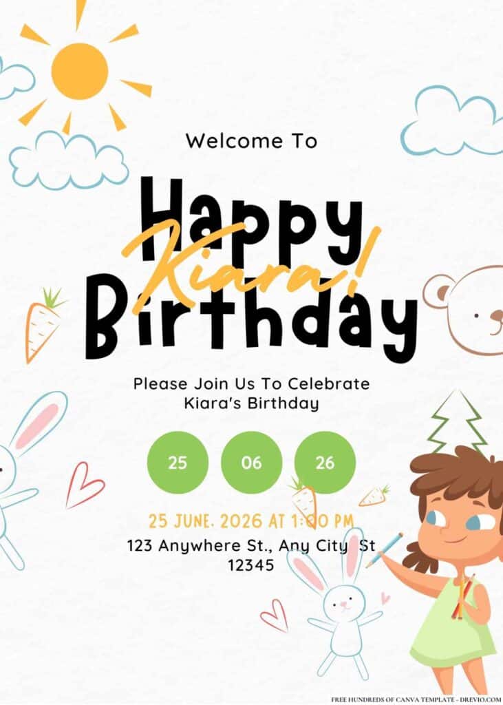 FREE Artistic Masterpiece Birthday Invitations