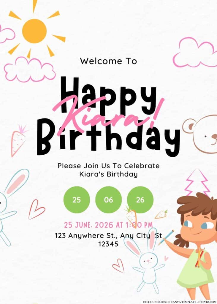 FREE Artistic Masterpiece Birthday Invitations