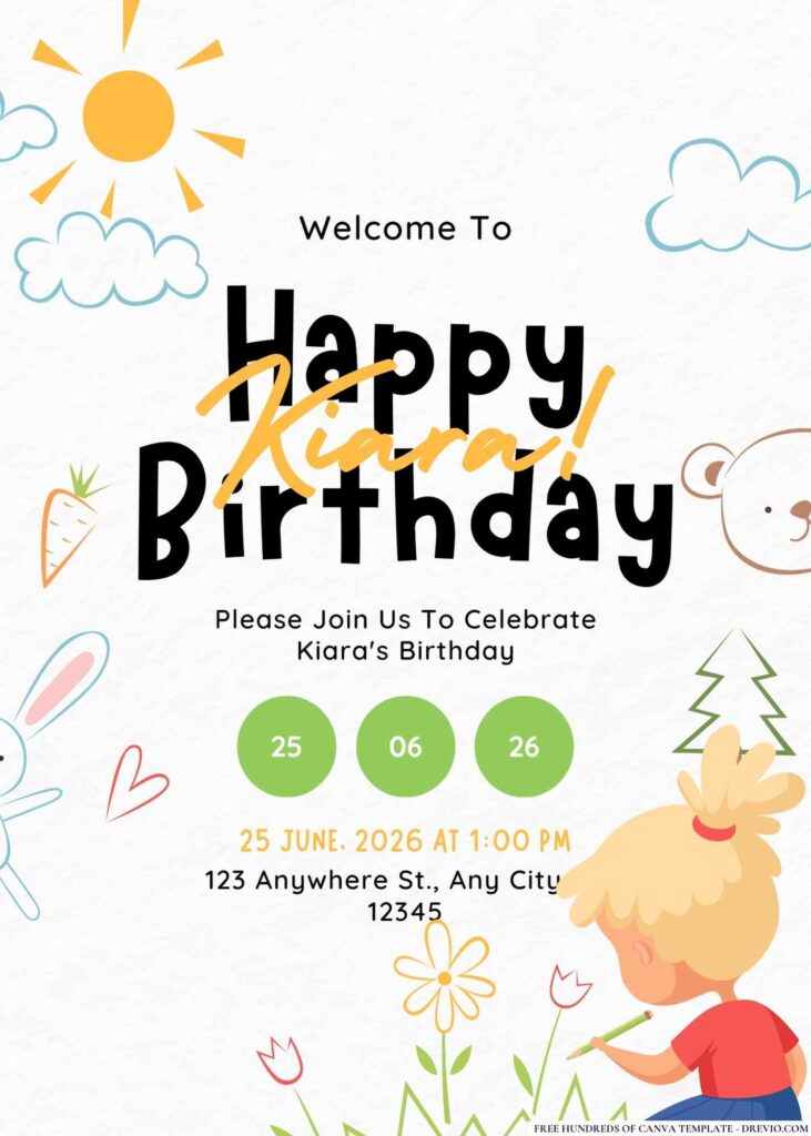 FREE Artistic Masterpiece Birthday Invitations
