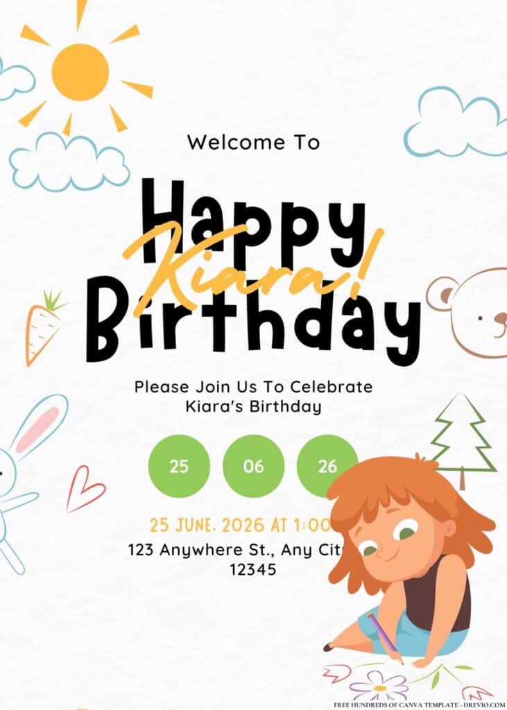 FREE Artistic Masterpiece Birthday Invitations