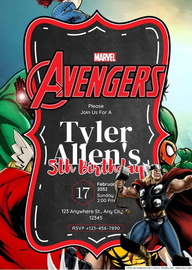 FREE Avengers Birthday Invitations