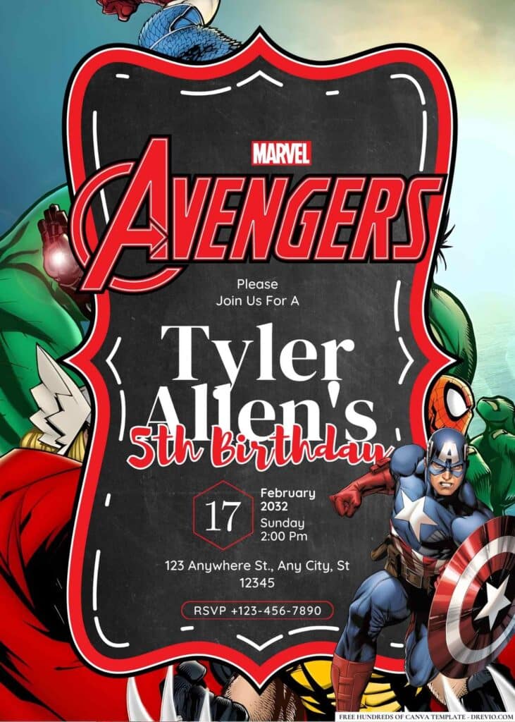 FREE Avengers Birthday Invitations