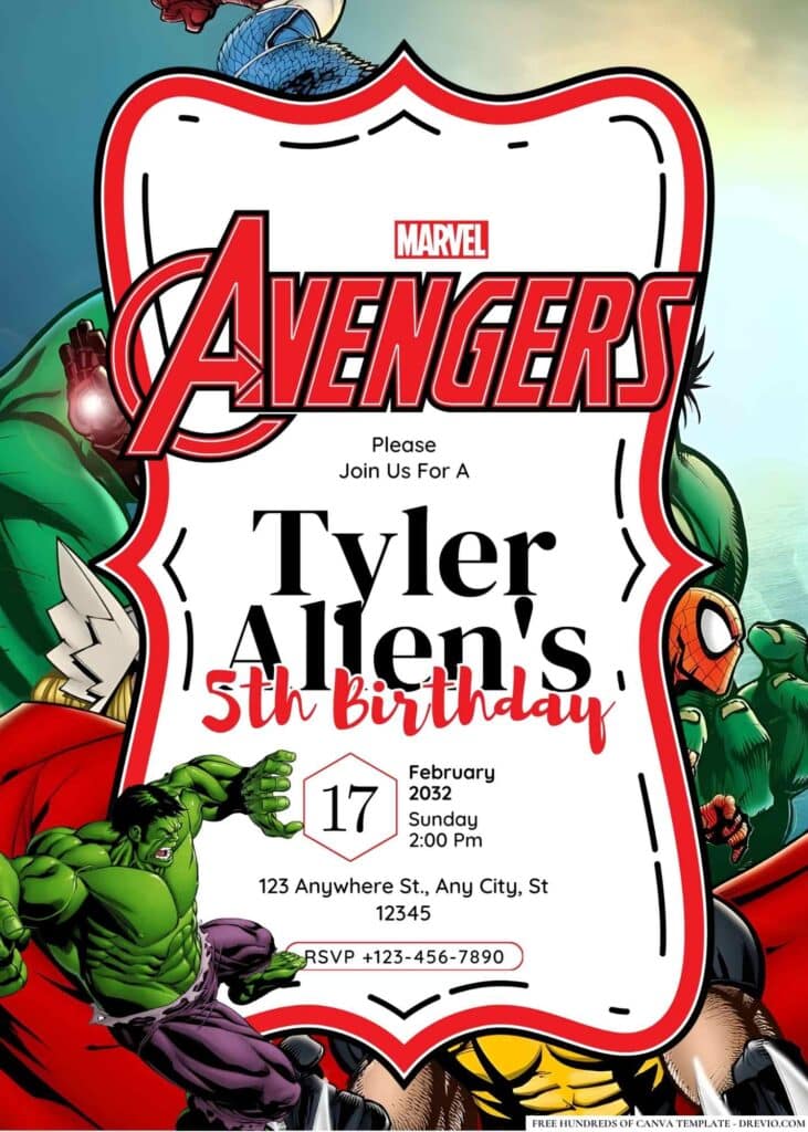 FREE Avengers Birthday Invitations