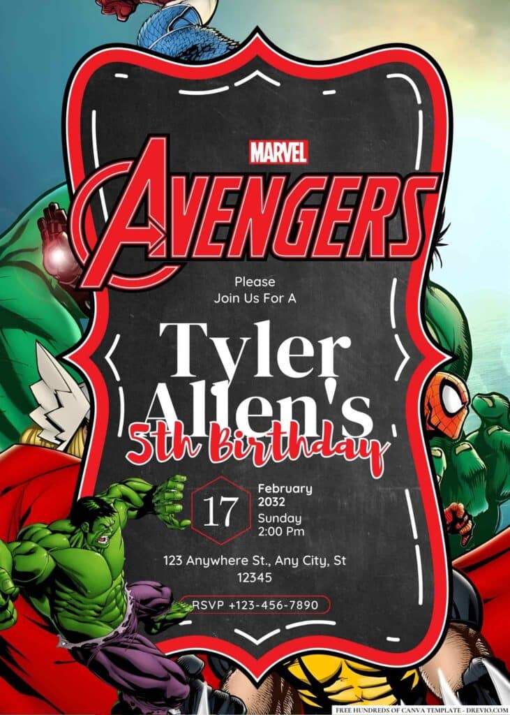FREE Avengers Birthday Invitations