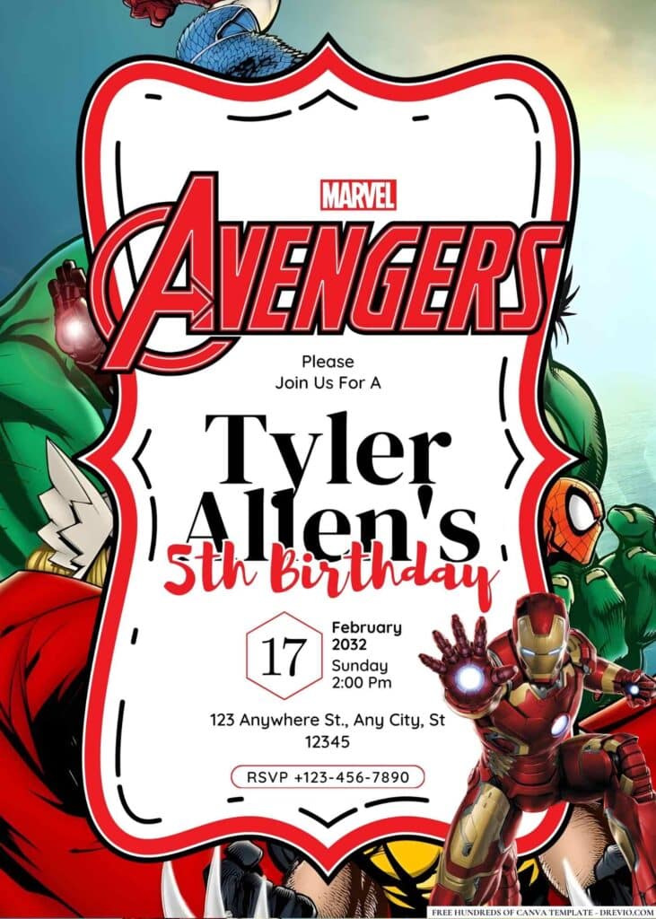 FREE Avengers Birthday Invitations