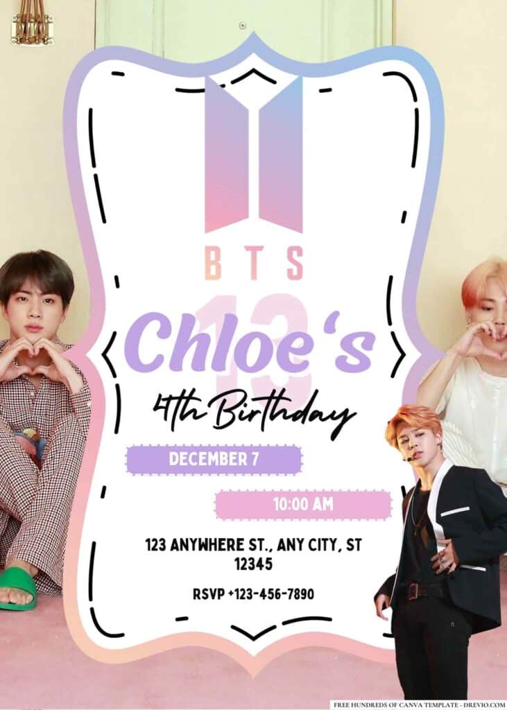 FREE BTS Birthday Invitations