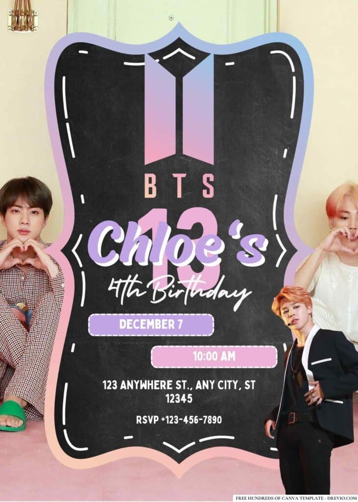 FREE BTS Birthday Invitations