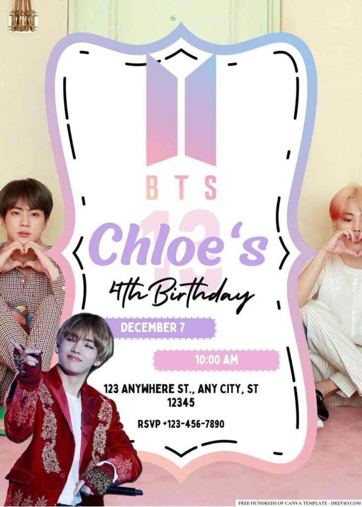 FREE BTS Birthday Invitations