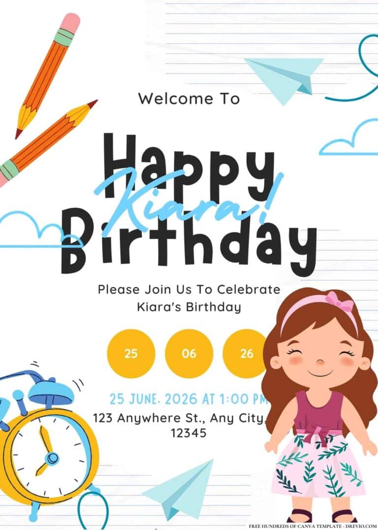 FREE Back to School Birthday Invitations
