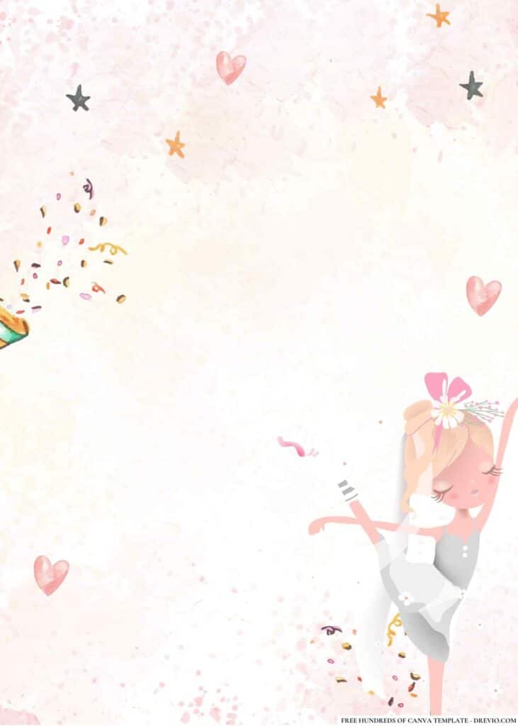 FREE Ballet Princess Birthday Canva Templates 10