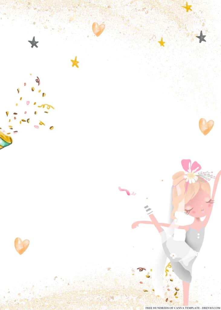FREE Ballet Princess Birthday Canva Templates 12