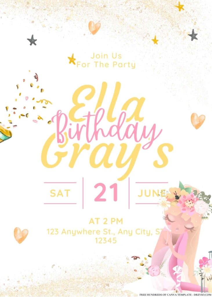 FREE Ballet Princess Birthday Invitations