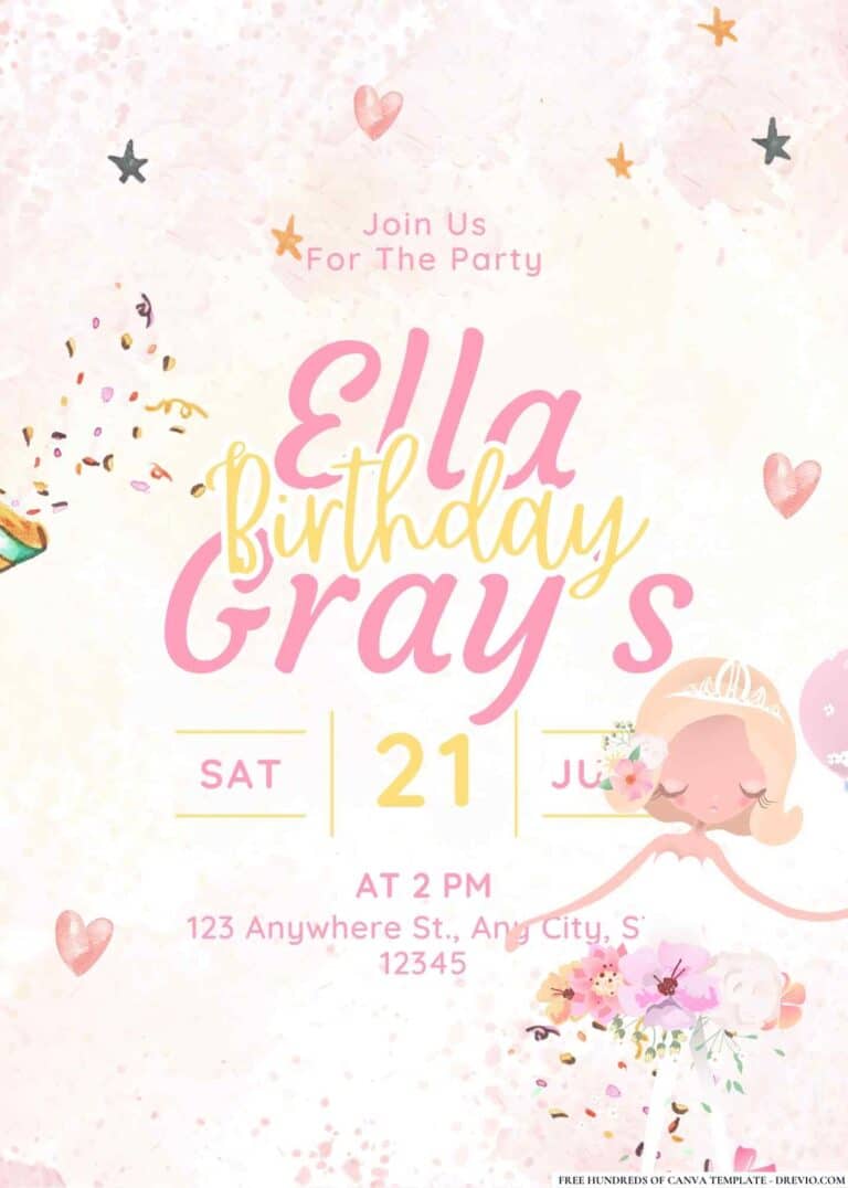 FREE Ballet Princess Birthday Invitations