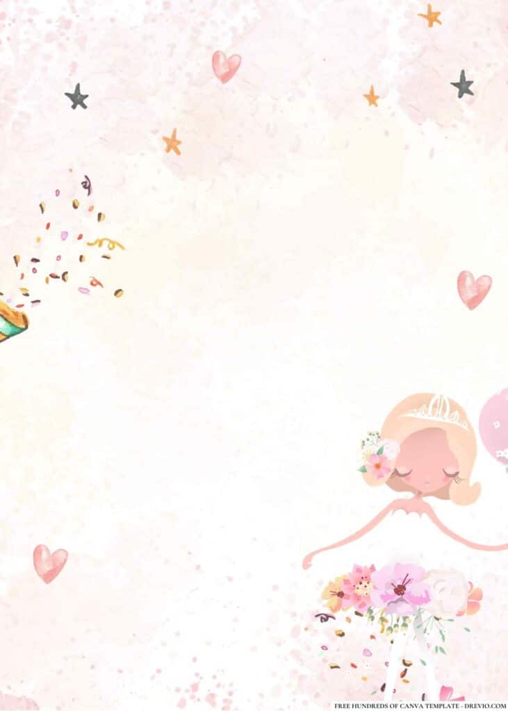 FREE Ballet Princess Birthday Canva Templates 18