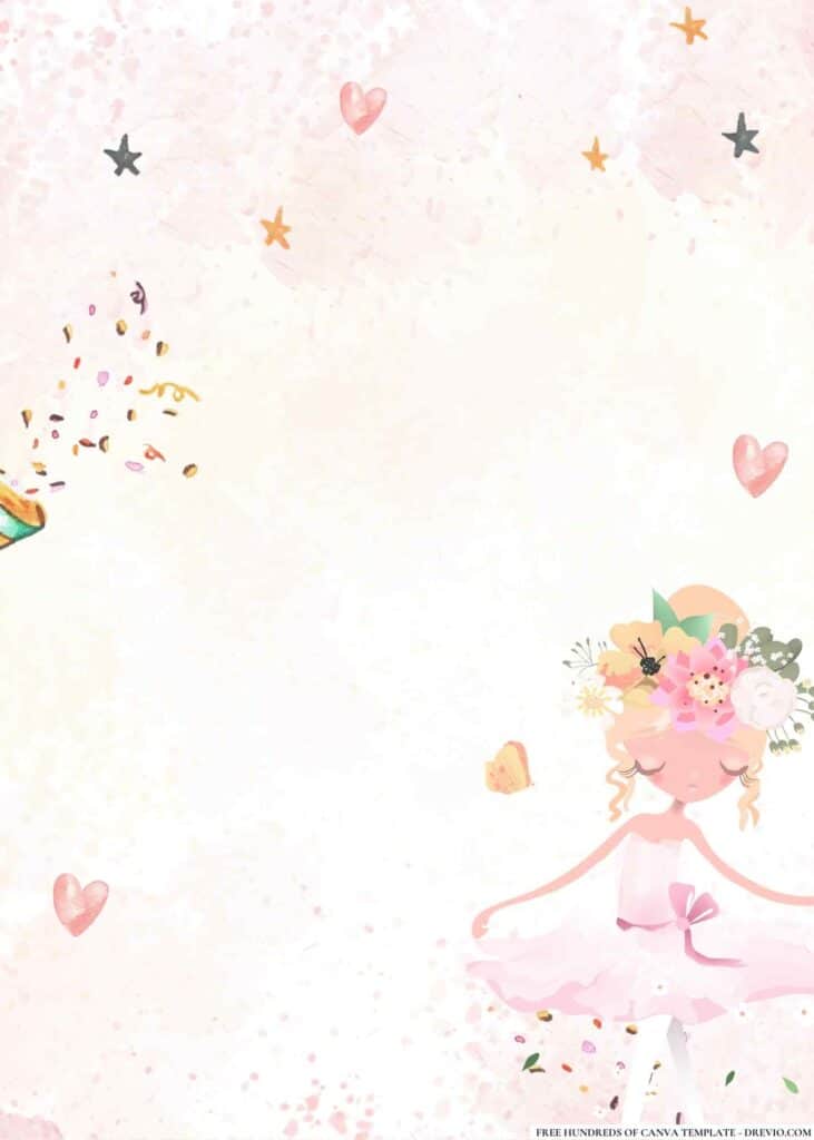 FREE Ballet Princess Birthday Canva Templates 2