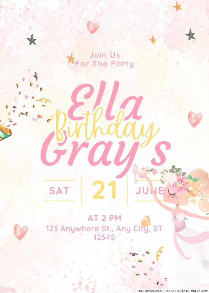FREE Ballet Princess Birthday Invitations