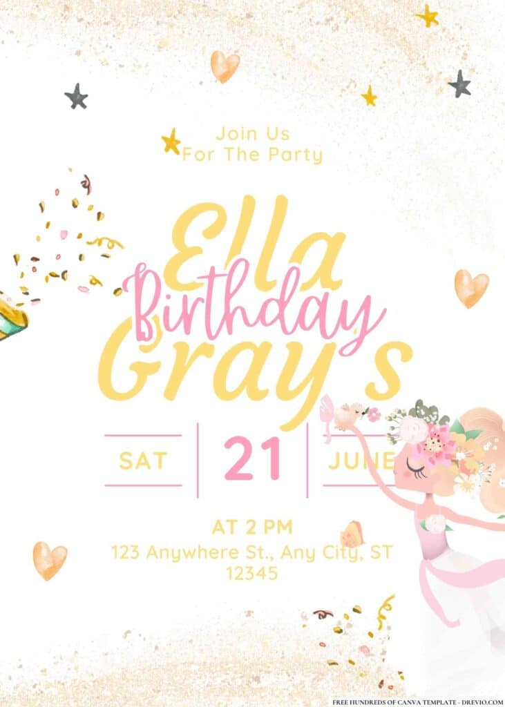 FREE Ballet Princess Birthday Invitations