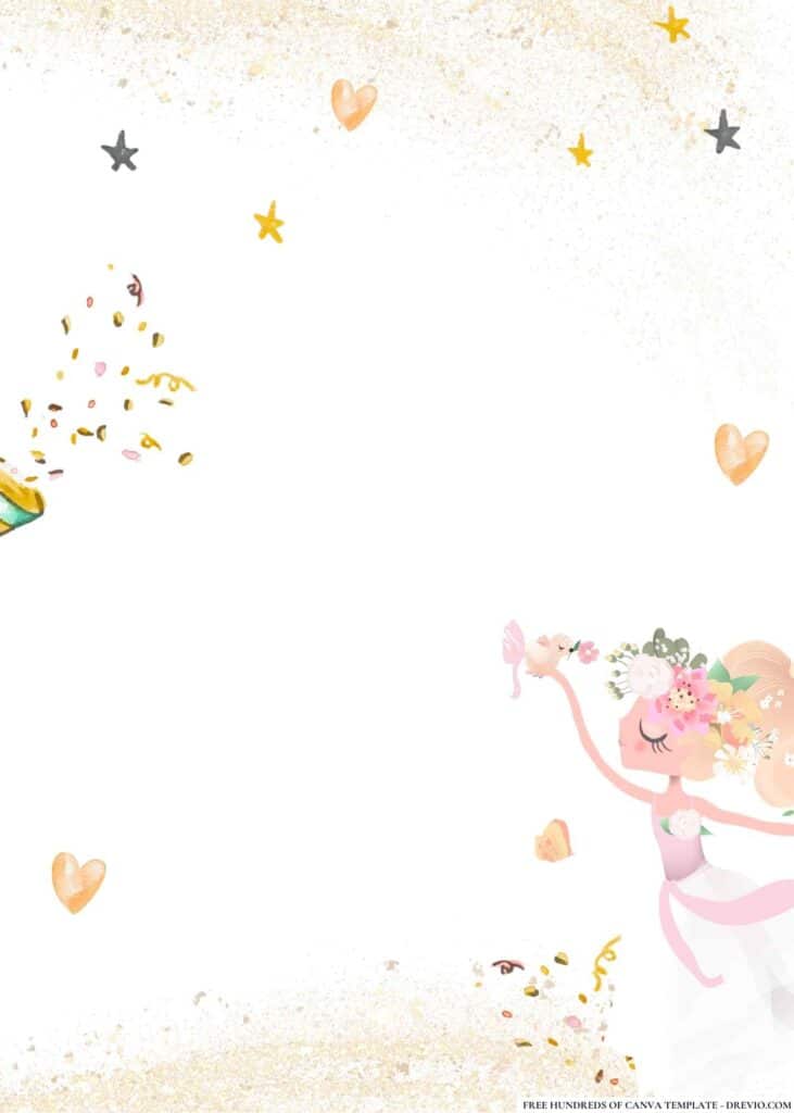 FREE Ballet Princess Birthday Canva Templates 8
