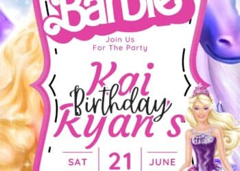 FREE Barbie Birthday Invitations