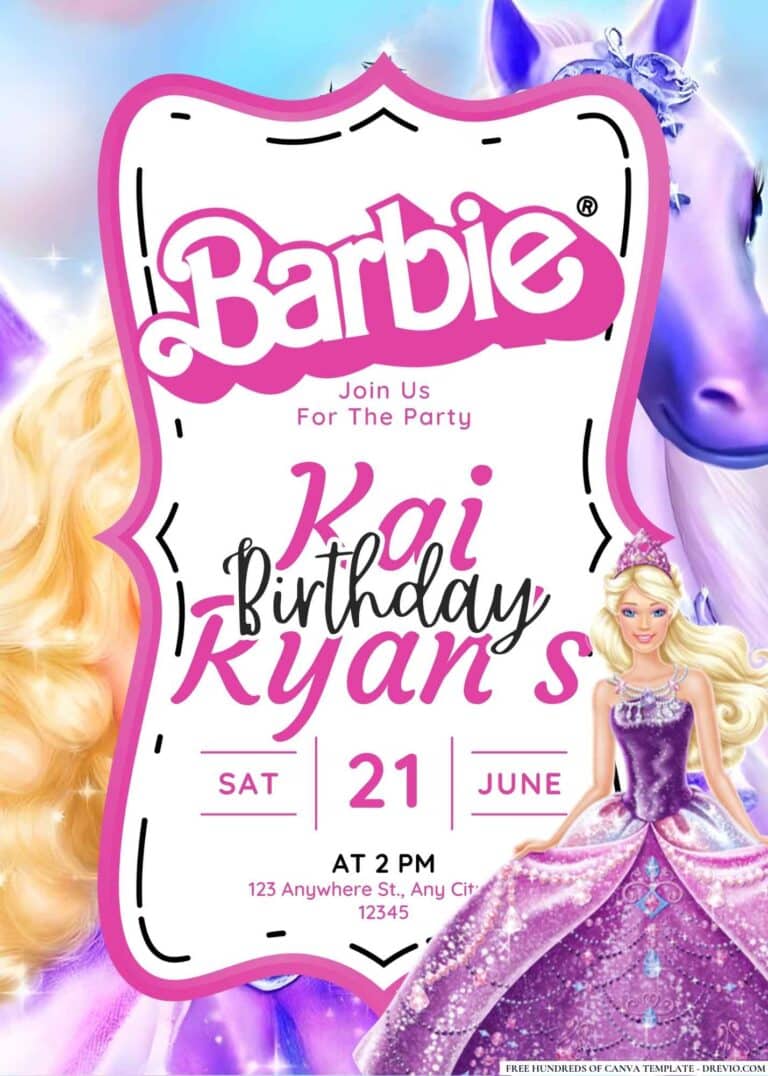 FREE Barbie Birthday Invitations