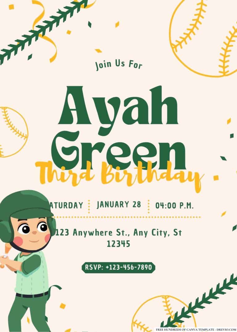 FREE Baseball Birthday Invitations