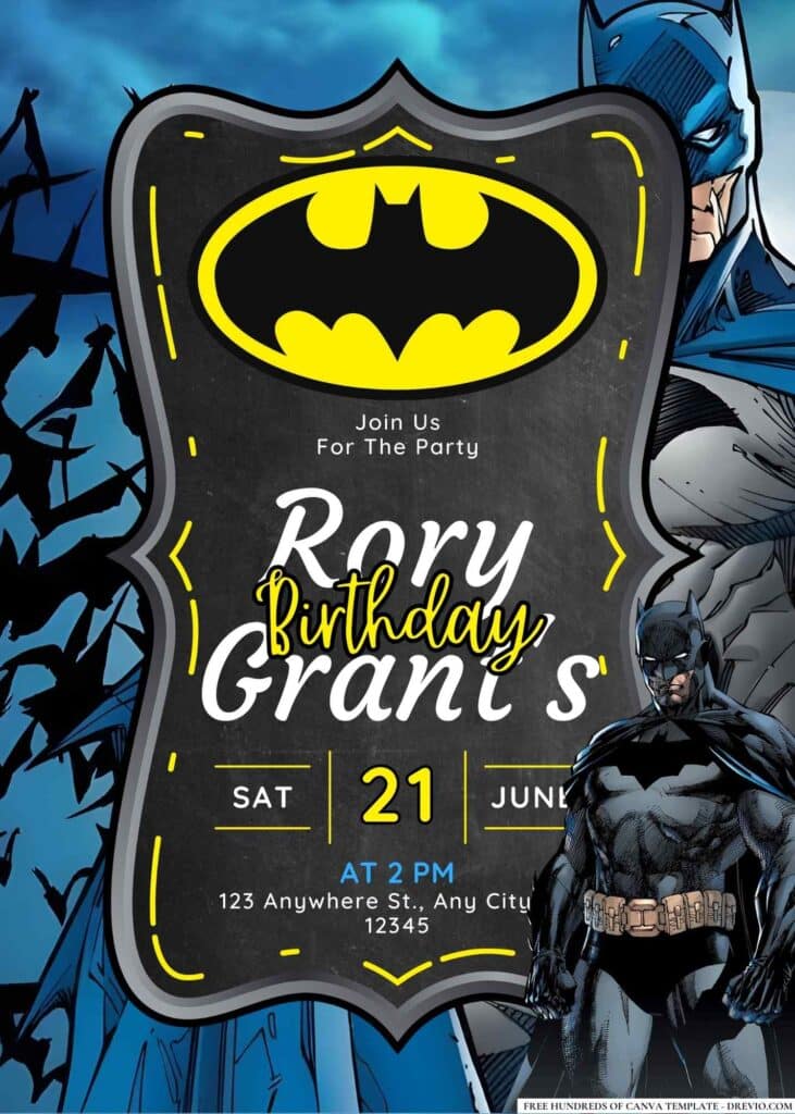 FREE Batman Birthday Invitations