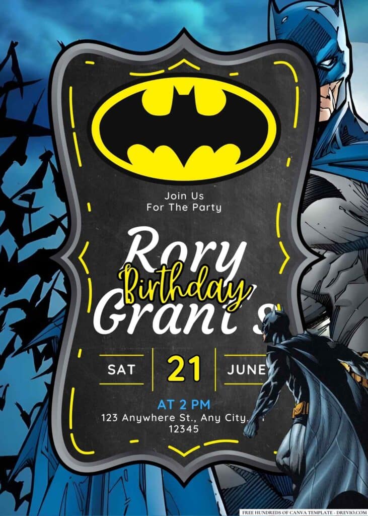 FREE Batman Birthday Invitations