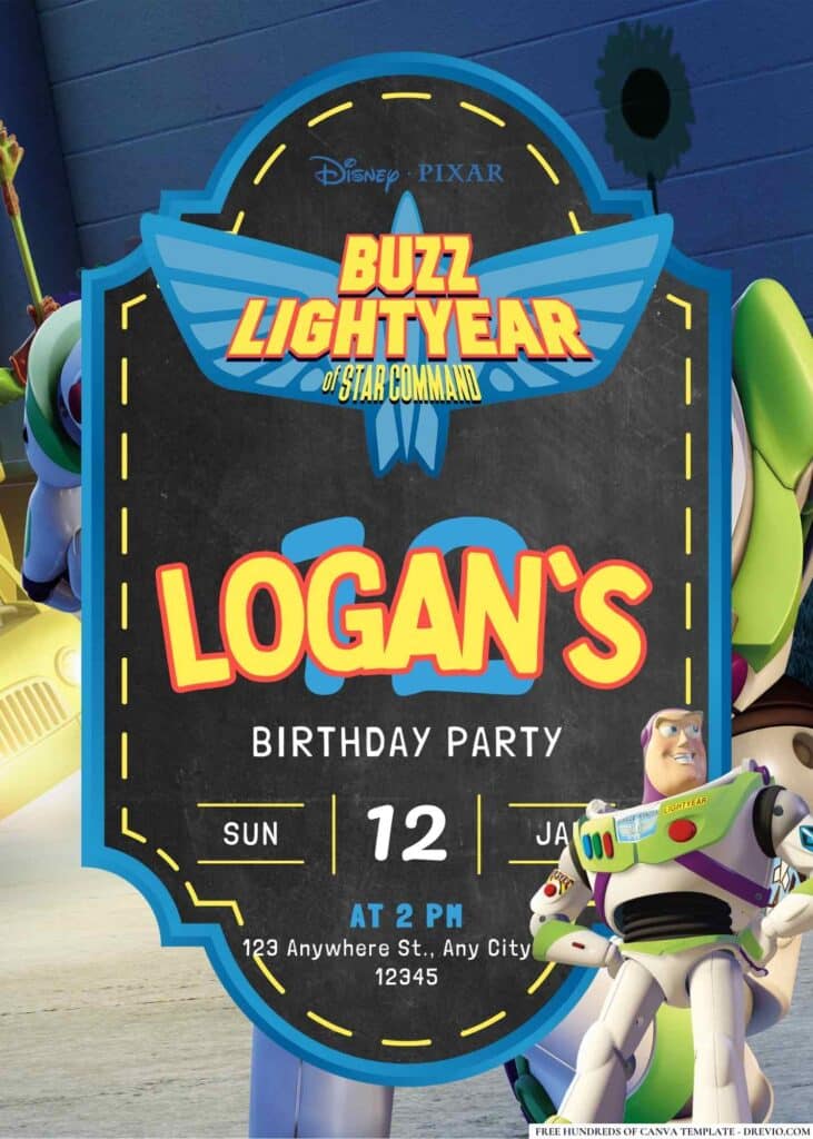 FREE Buzz Lightyear Birthday Invitations: