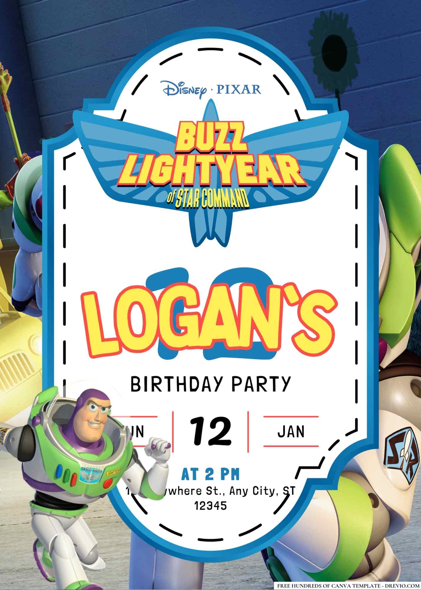 FREE Editable Buzz Lightyear Birthday Invitations