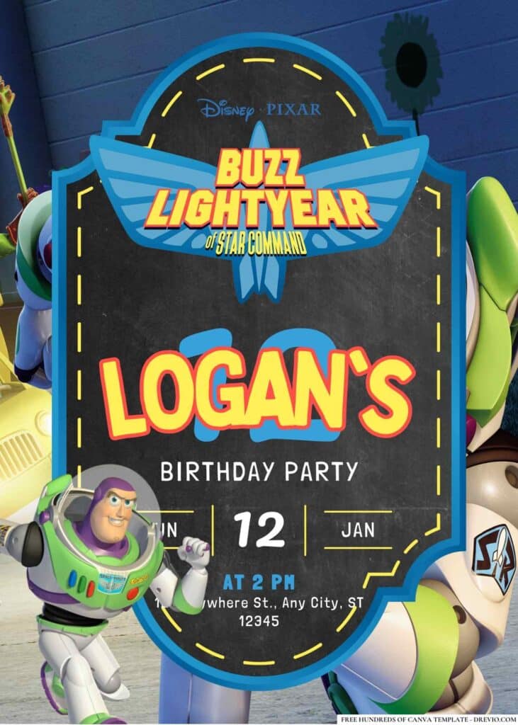 FREE Buzz Lightyear Birthday Invitations: